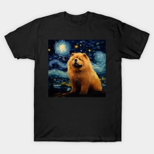 Chow Chow Painted in Starry Night style T-Shirt